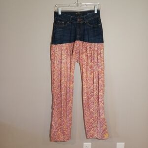 Bohemian style Upcycled Lee Denim Jeans Handmade One Of A Kind Size 4 30' Inseam